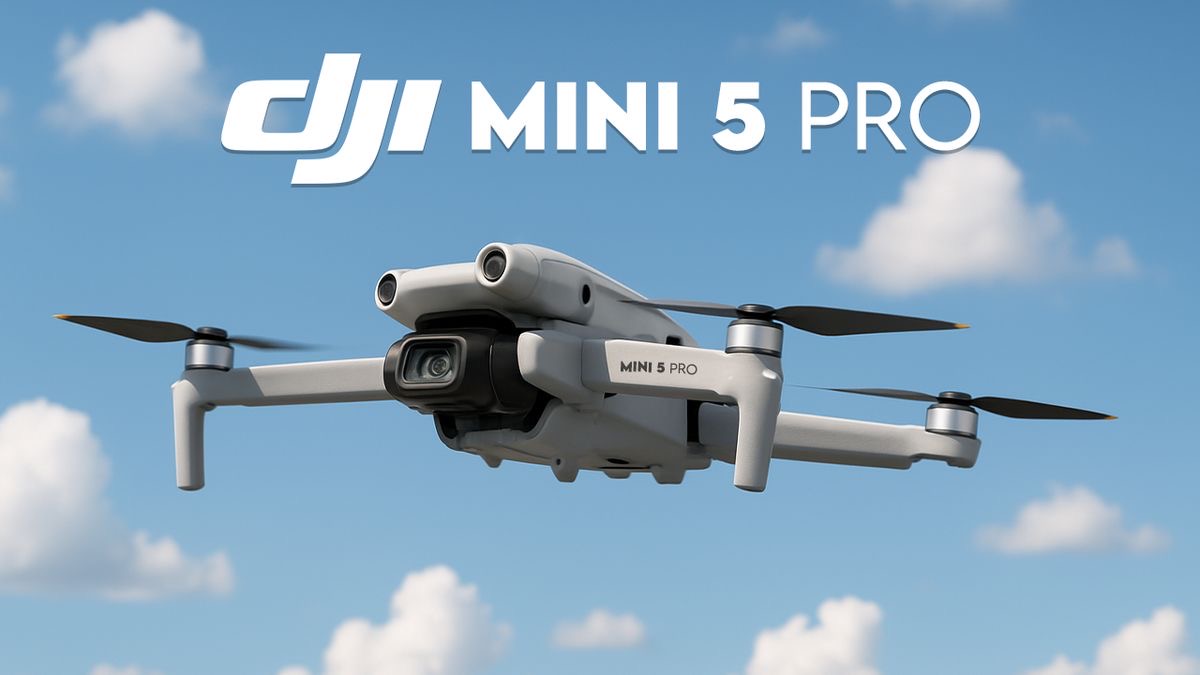 Professional drone in flight